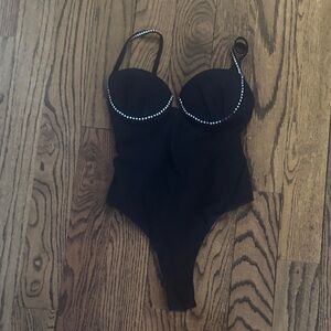 La Reveche Black Rhinestone Swinsuit